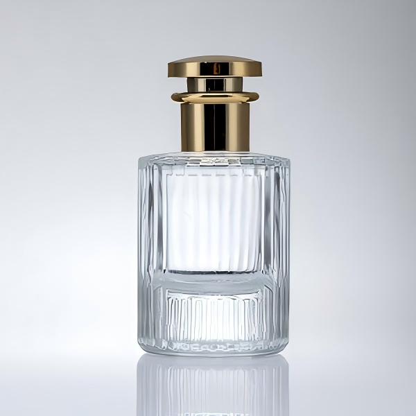 50ml Perfume Bottle | Faceted Glass & Matte Gold Caps | Custom Perfume Bottle | iColor