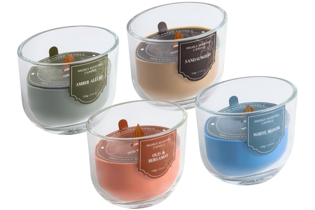 iColor U-Bowl Slow Burn Glass Scented Candle Set 2
