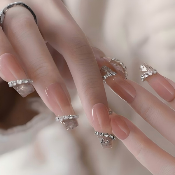 Diamond Studded Press On Nails | 3D Luxury Reusable False Nails | Design Custom OEM & ODM Services by iColor