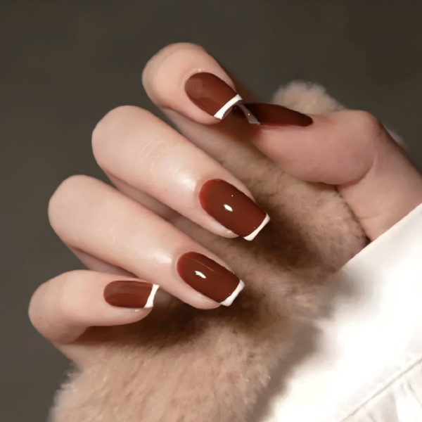 French Manicure Press On Nails | Custom OEM/ODM Manufacturer iColor